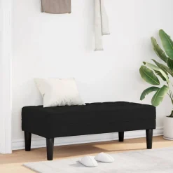 vidaXL Banco con cojín 113 x 57 x 39 cm Terciopelo Negro