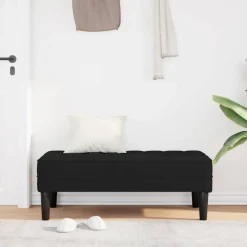 vidaXL Banco con cojín 113 x 57 x 39 cm Terciopelo Negro