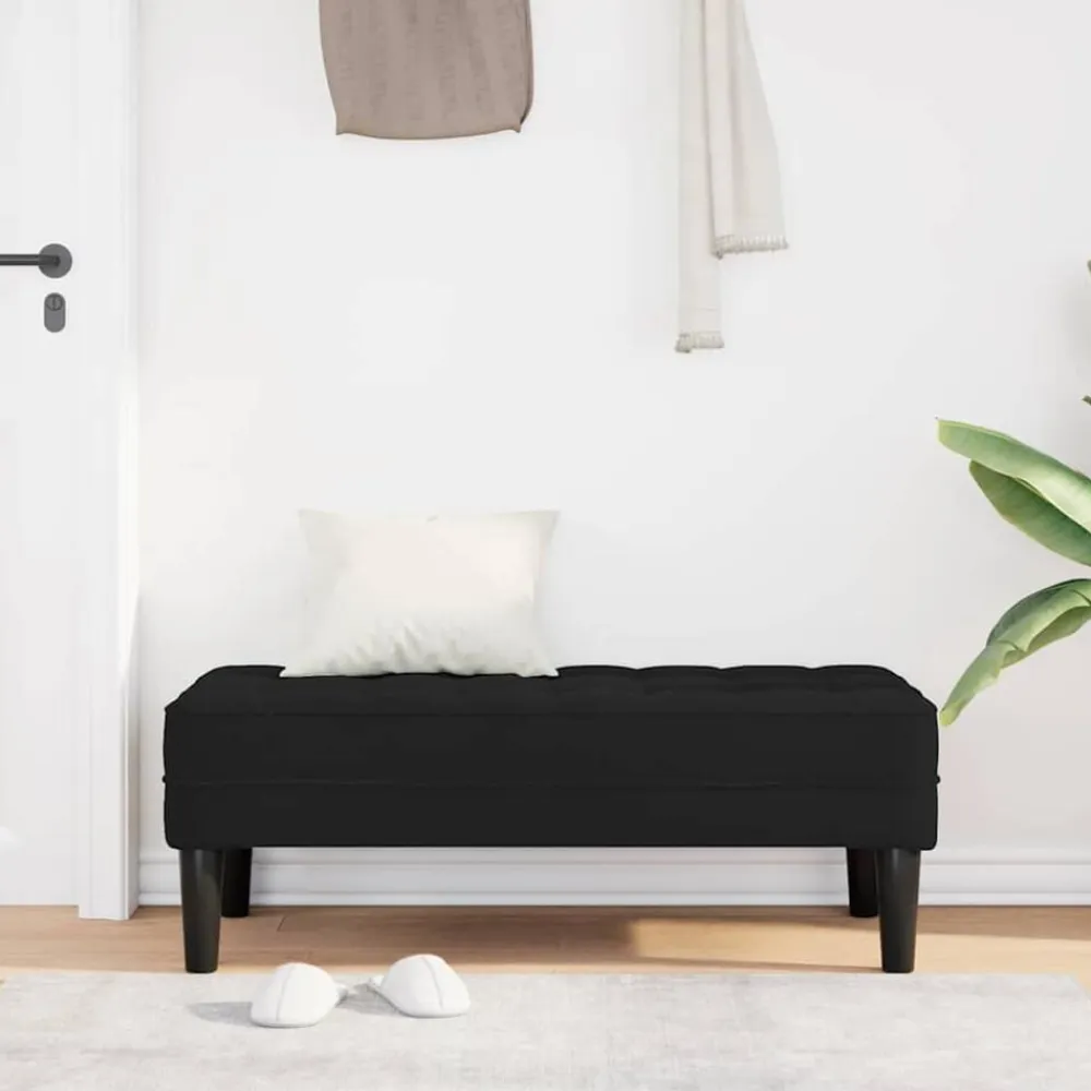vidaXL Banco con cojín 113 x 57 x 39 cm Terciopelo Negro