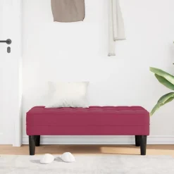 vidaXL Bancos-Banco con cojín Rojo vino 113 x 57 x 39 cm Terciopelo