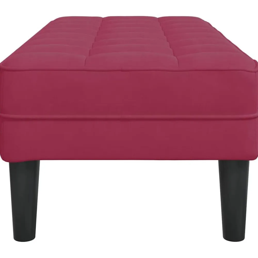 vidaXL Bancos-Banco con cojín Rojo vino 113 x 57 x 39 cm Terciopelo