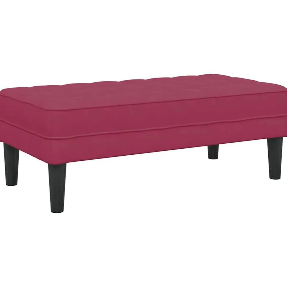 vidaXL Bancos-Banco con cojín Rojo vino 113 x 57 x 39 cm Terciopelo