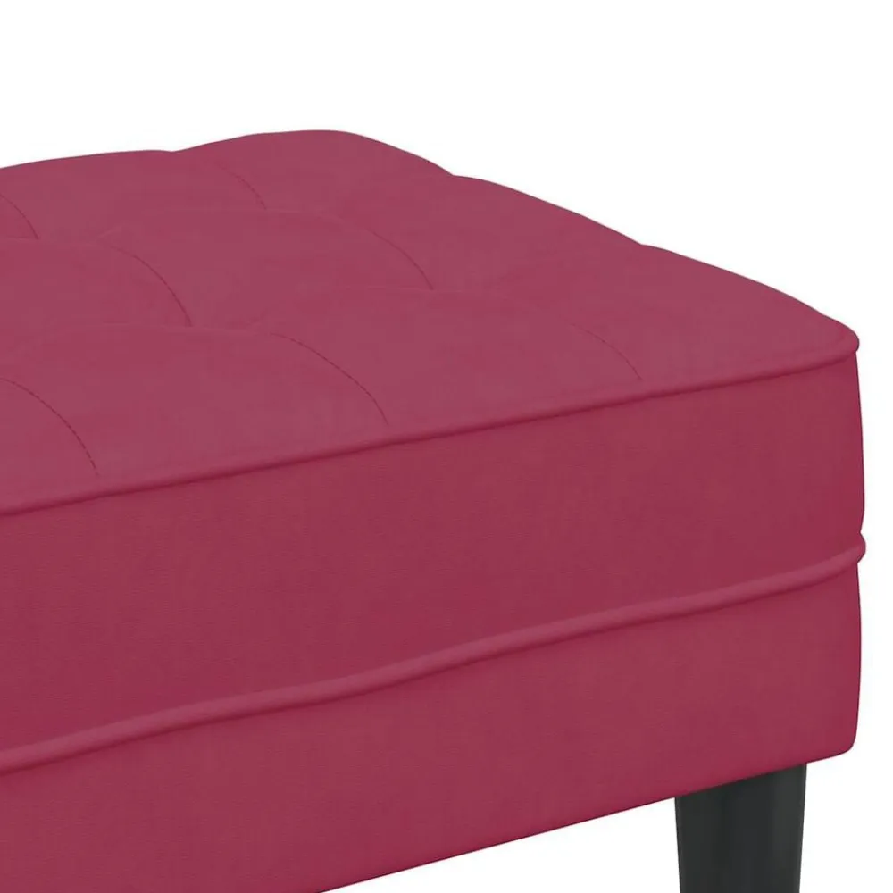 vidaXL Bancos-Banco con cojín Rojo vino 113 x 57 x 39 cm Terciopelo