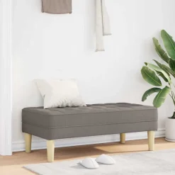 vidaXL Banco con cojín 113 x 57 x 39 cm tela Taupé Clearance