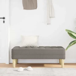 vidaXL Banco con cojín 113 x 57 x 39 cm tela Taupé Clearance