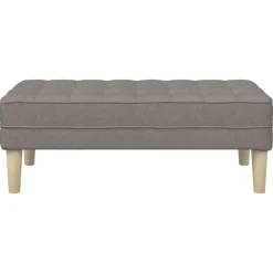 vidaXL Banco con cojín 113 x 57 x 39 cm tela Taupé Clearance