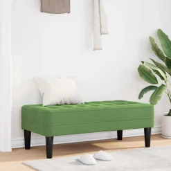 vidaXL Banco con cojín 113 x 57 x 39 cm Terciopelo Verde claro
