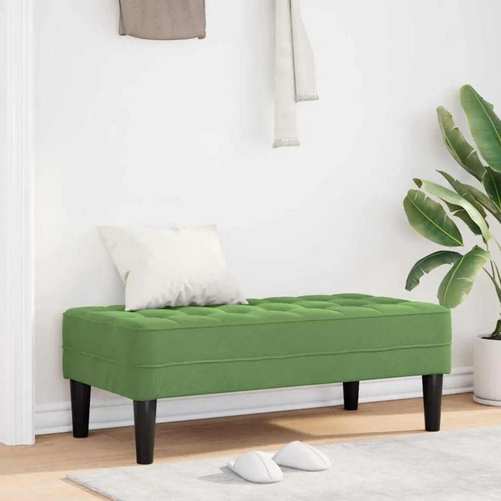 vidaXL Banco con cojín 113 x 57 x 39 cm Terciopelo Verde claro