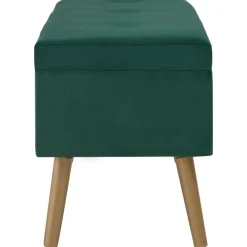 vidaXL Banco con compartimento de terciopelo 80 cm Verde Hot