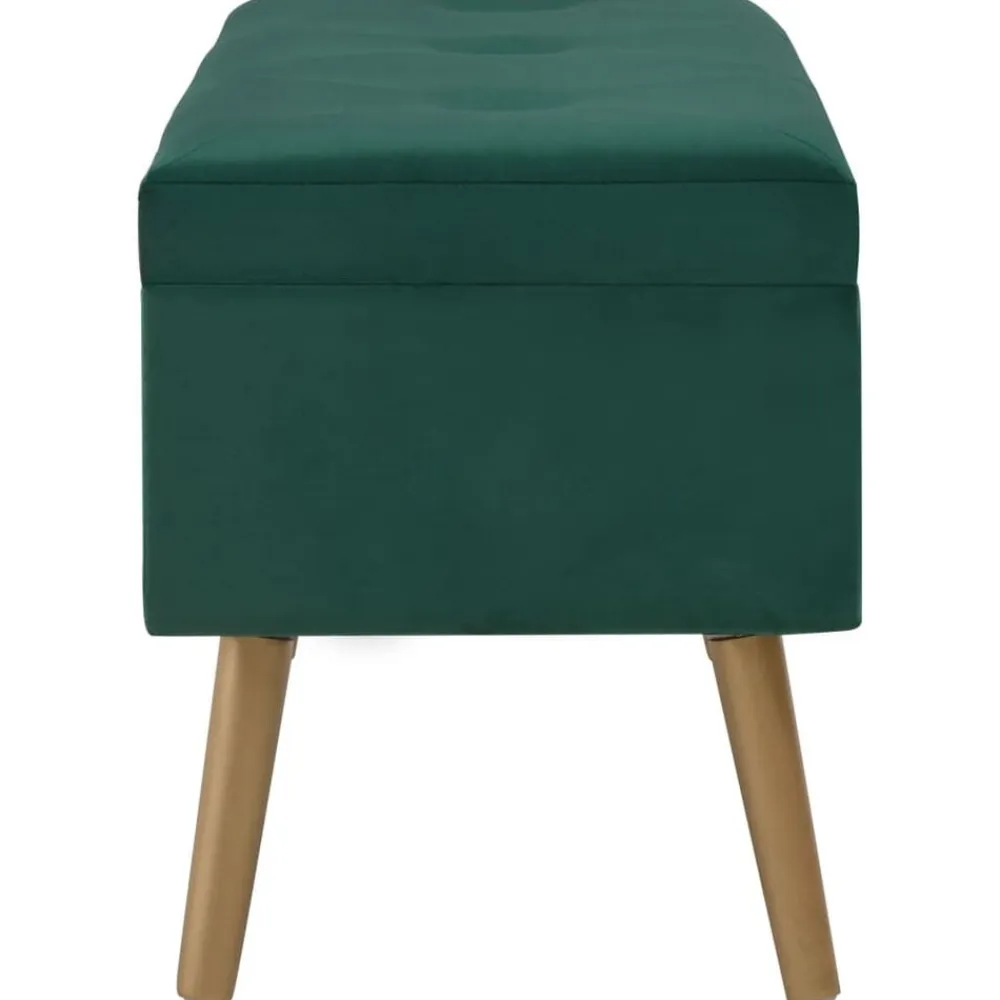 vidaXL Banco con compartimento de terciopelo 80 cm Verde Hot
