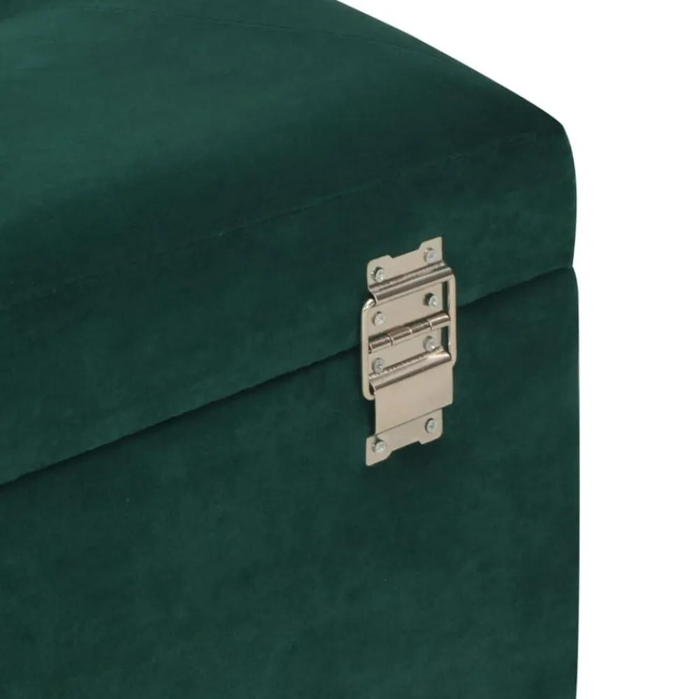 vidaXL Banco con compartimento de terciopelo 80 cm Verde Hot