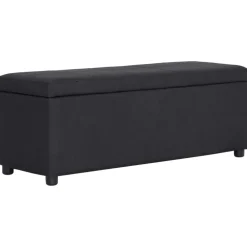 vidaXL Banco con espacio de almacenaje 116 cm poliéster Negro Sale