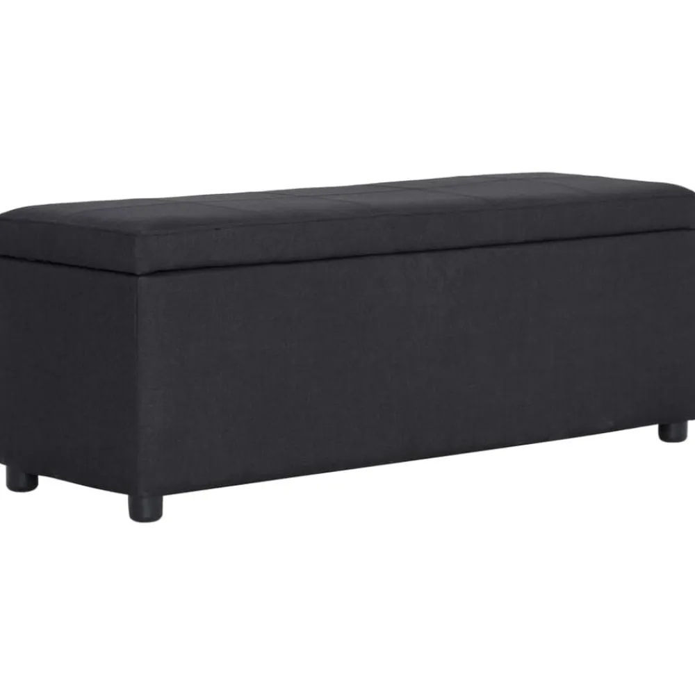 vidaXL Banco con espacio de almacenaje 116 cm poliéster Negro Sale