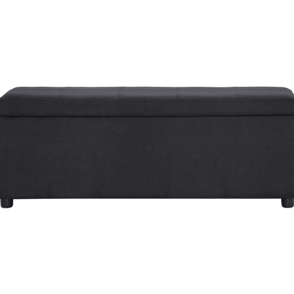 vidaXL Banco con espacio de almacenaje 116 cm poliéster Negro Sale