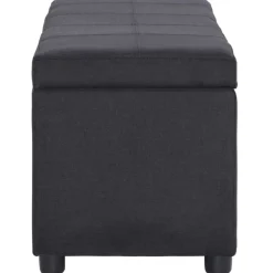 vidaXL Banco con espacio de almacenaje 116 cm poliéster Negro Sale