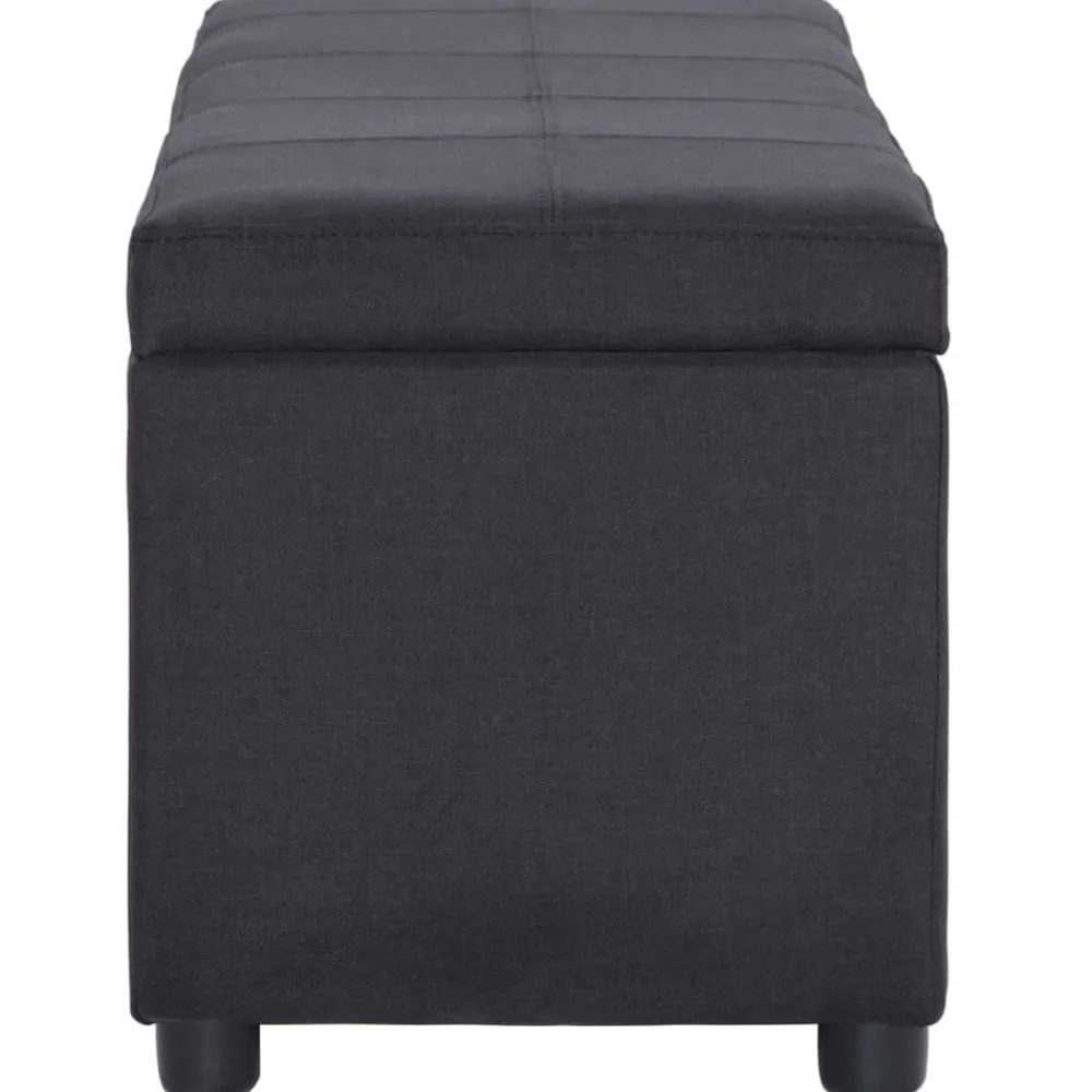 vidaXL Banco con espacio de almacenaje 116 cm poliéster Negro Sale