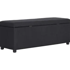 vidaXL Banco con espacio de almacenaje 116 cm poliéster Negro Sale