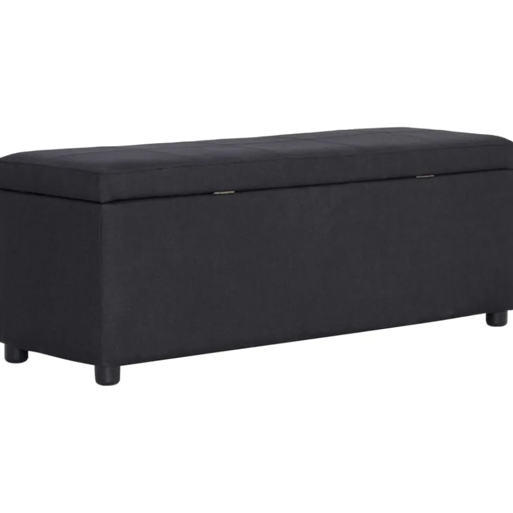 vidaXL Banco con espacio de almacenaje 116 cm poliéster Negro Sale