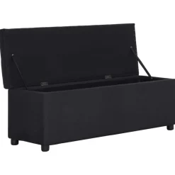 vidaXL Banco con espacio de almacenaje 116 cm poliéster Negro Sale