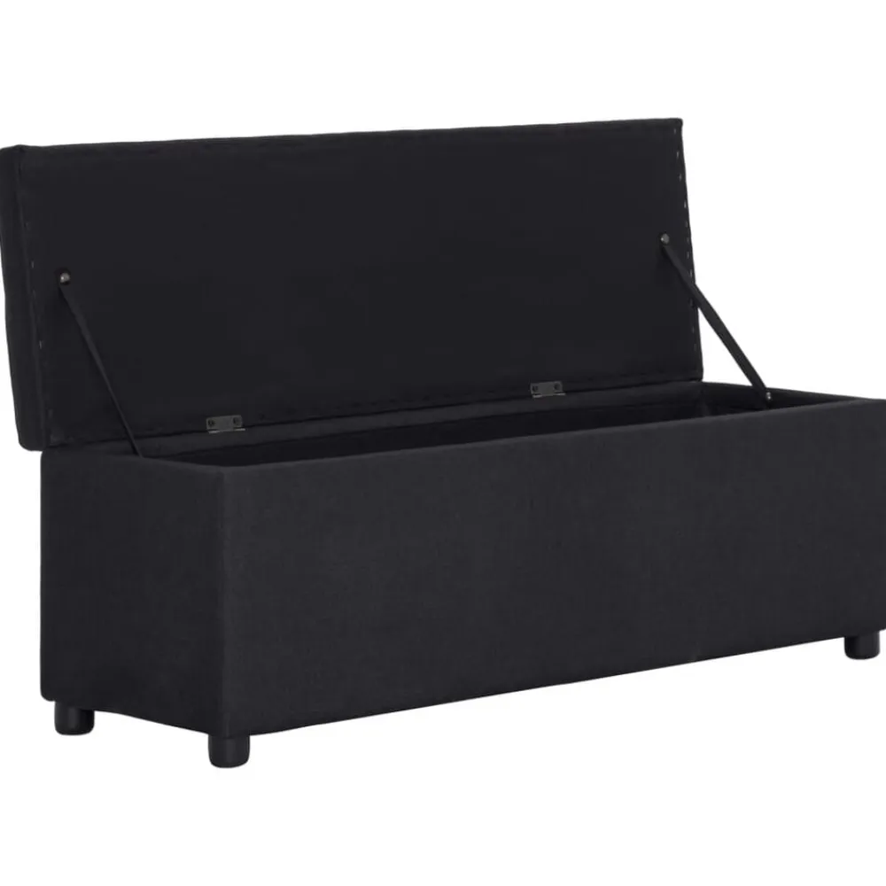 vidaXL Banco con espacio de almacenaje 116 cm poliéster Negro Sale
