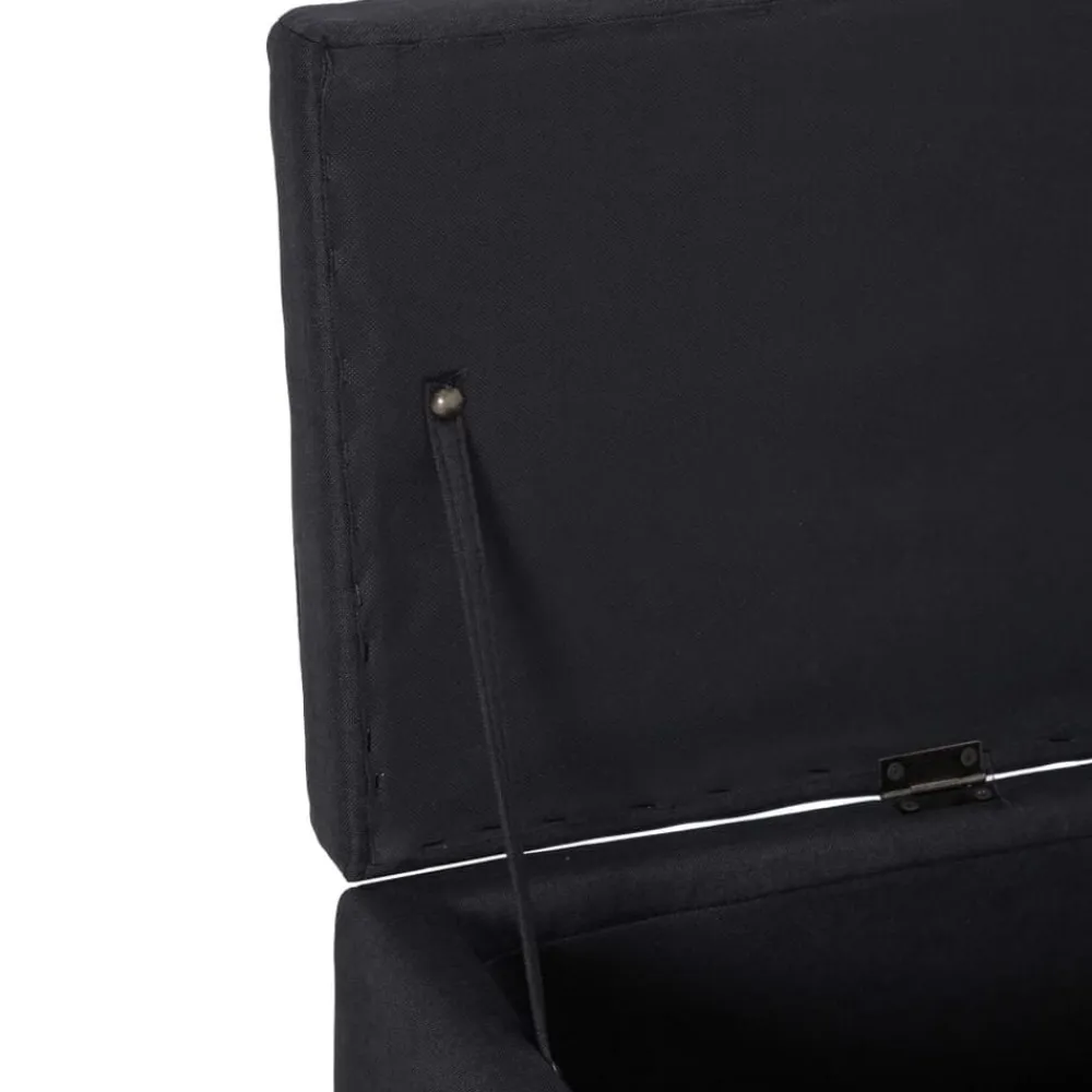 vidaXL Banco con espacio de almacenaje 116 cm poliéster Negro Sale