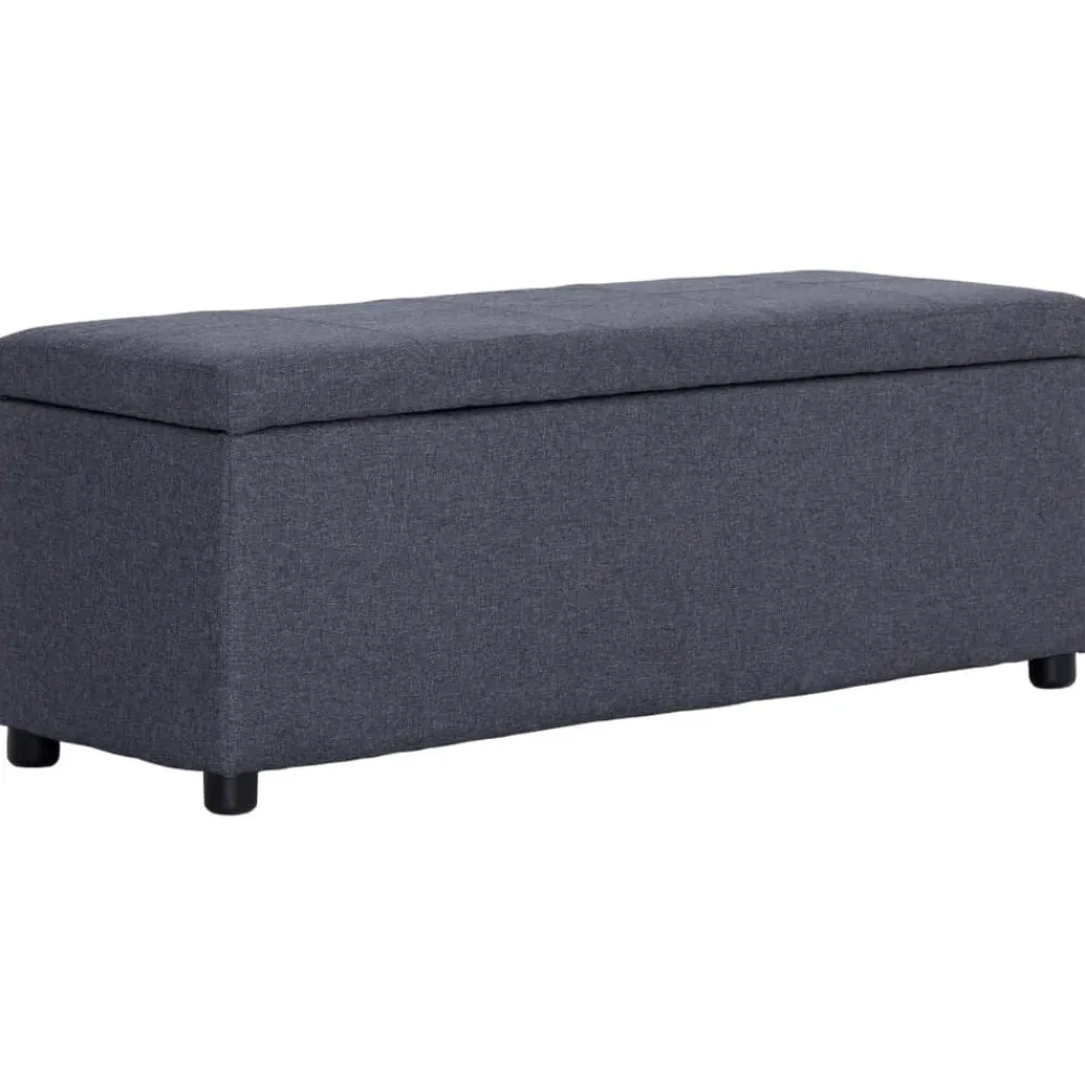 vidaXL Banco con espacio de almacenaje 116 cm poliéster Gris oscuro Outlet