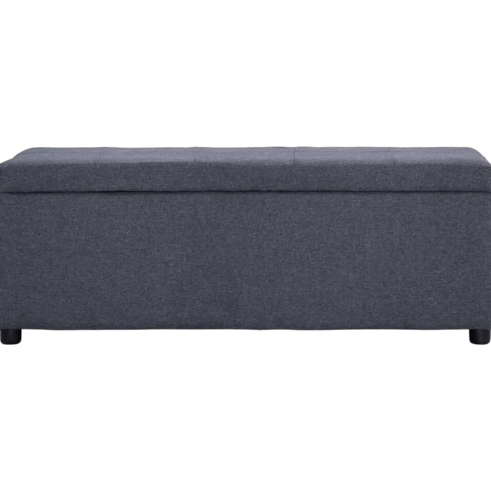 vidaXL Banco con espacio de almacenaje 116 cm poliéster Gris oscuro Outlet