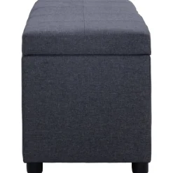 vidaXL Banco con espacio de almacenaje 116 cm poliéster Gris oscuro Outlet