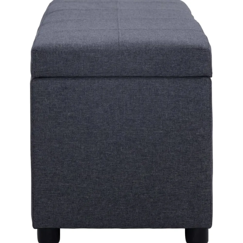 vidaXL Banco con espacio de almacenaje 116 cm poliéster Gris oscuro Outlet