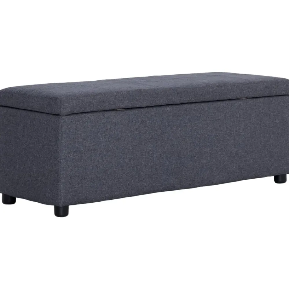 vidaXL Banco con espacio de almacenaje 116 cm poliéster Gris oscuro Outlet