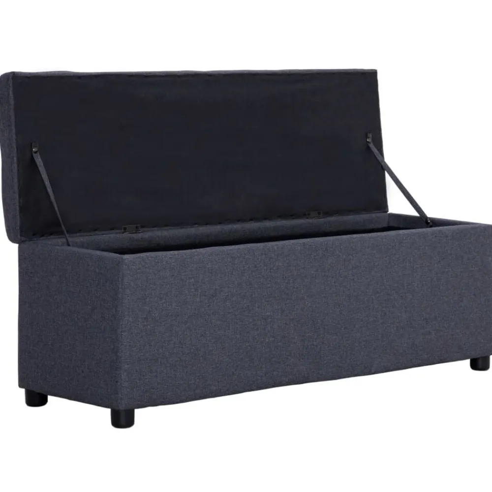 vidaXL Banco con espacio de almacenaje 116 cm poliéster Gris oscuro Outlet