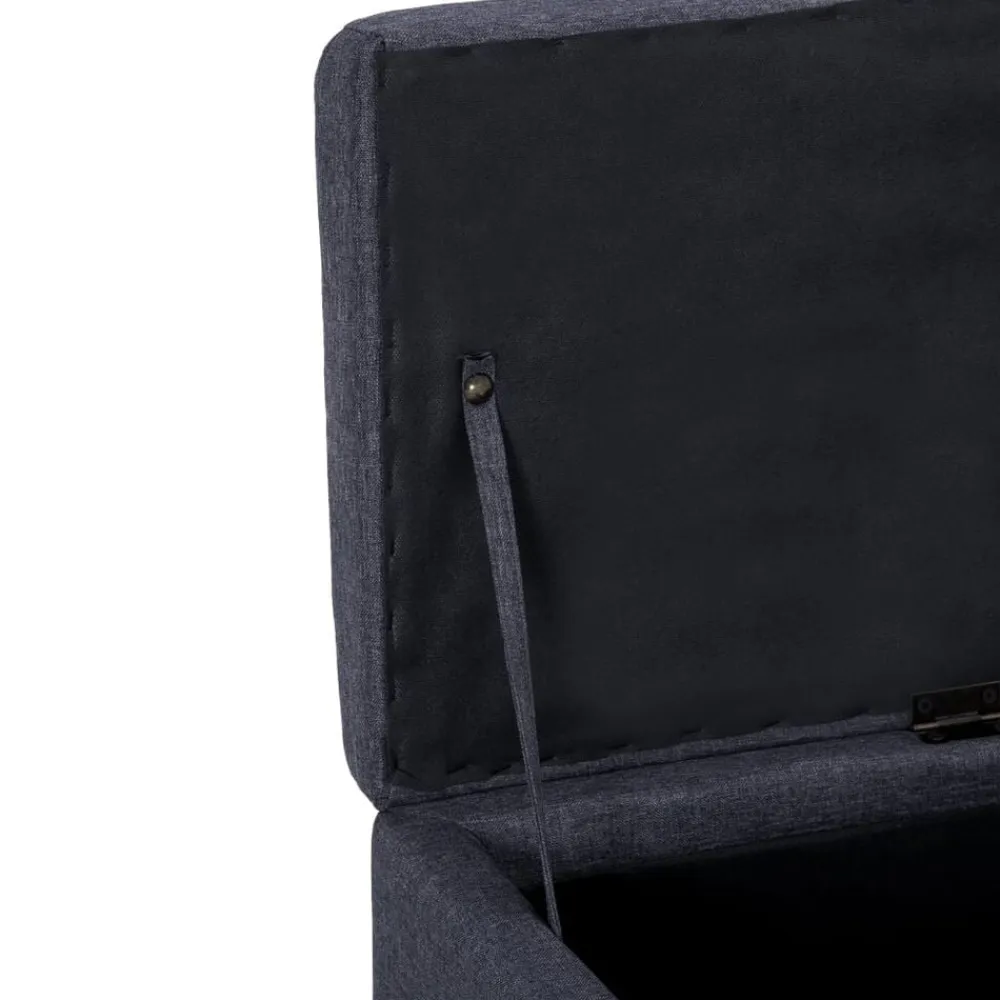 vidaXL Banco con espacio de almacenaje 116 cm poliéster Gris oscuro Outlet