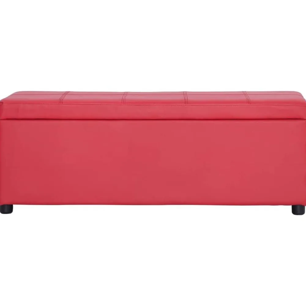 vidaXL Banco con espacio de almacenaje 116 cm cuero sintético Rojo Best