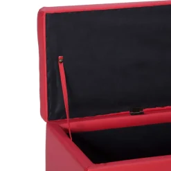 vidaXL Banco con espacio de almacenaje 116 cm cuero sintético Rojo Best