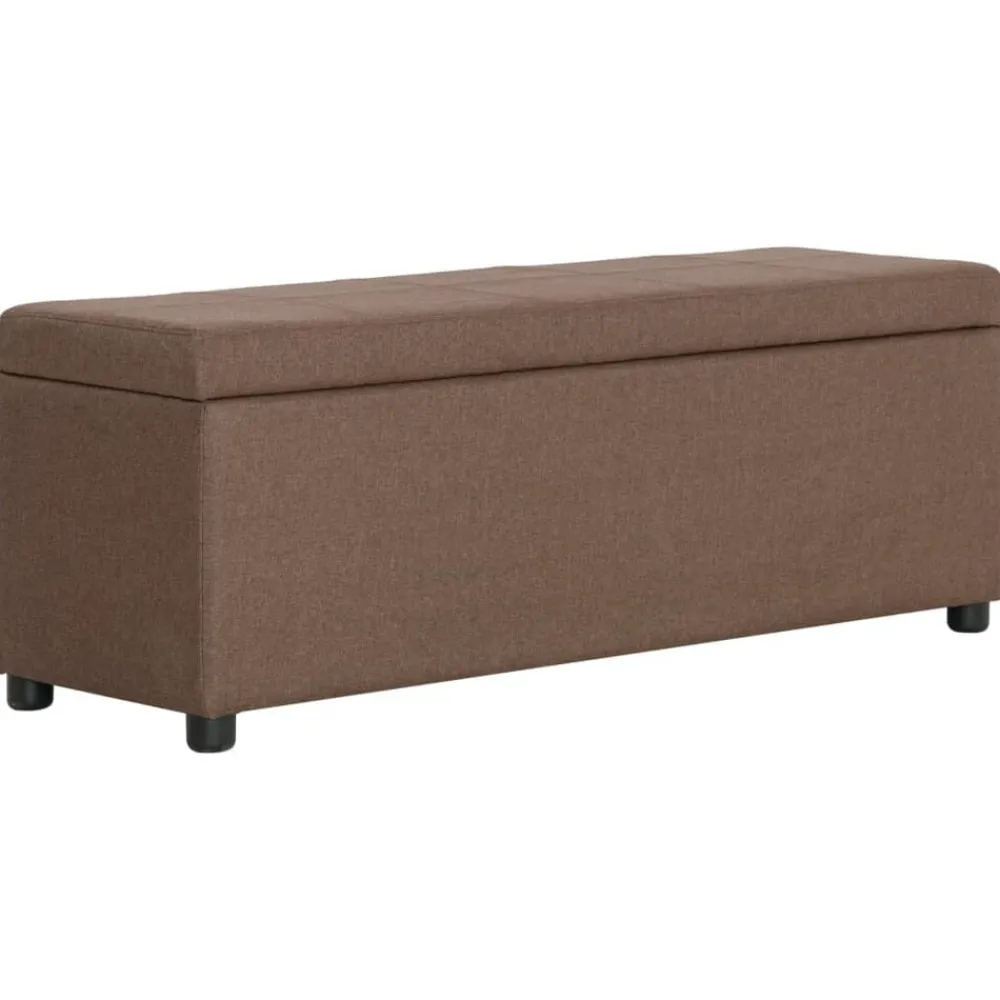 vidaXL Banco con espacio de almacenaje 116 cm poliéster marrón Marrón Sale