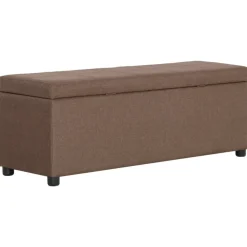 vidaXL Banco con espacio de almacenaje 116 cm poliéster marrón Marrón Sale