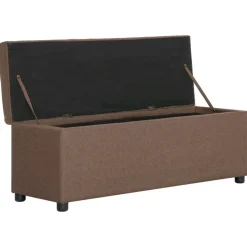 vidaXL Banco con espacio de almacenaje 116 cm poliéster marrón Marrón Sale