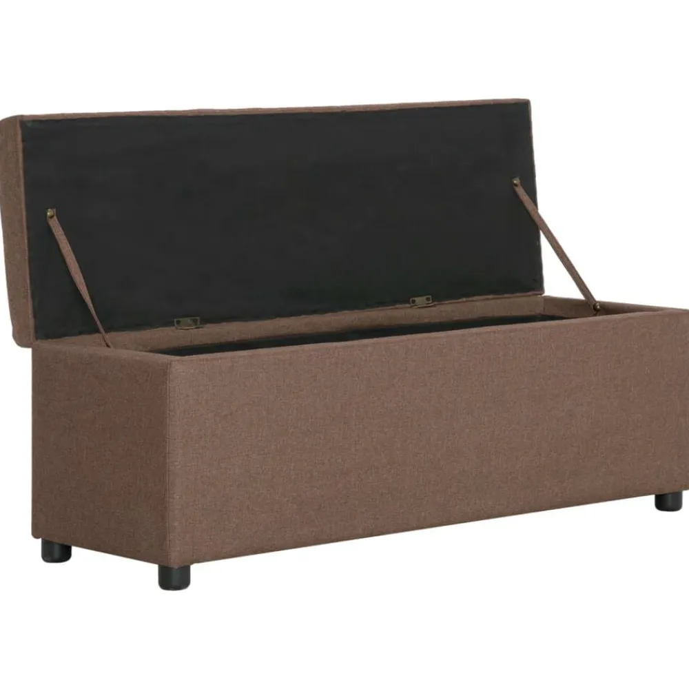 vidaXL Banco con espacio de almacenaje 116 cm poliéster marrón Marrón Sale