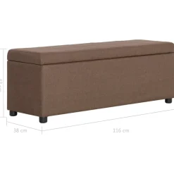 vidaXL Banco con espacio de almacenaje 116 cm poliéster marrón Marrón Sale