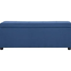 vidaXL Banco con espacio de almacenaje 116 cm poliéster Azul
