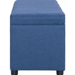 vidaXL Banco con espacio de almacenaje 116 cm poliéster Azul