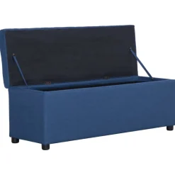 vidaXL Banco con espacio de almacenaje 116 cm poliéster Azul