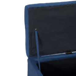 vidaXL Banco con espacio de almacenaje 116 cm poliéster Azul