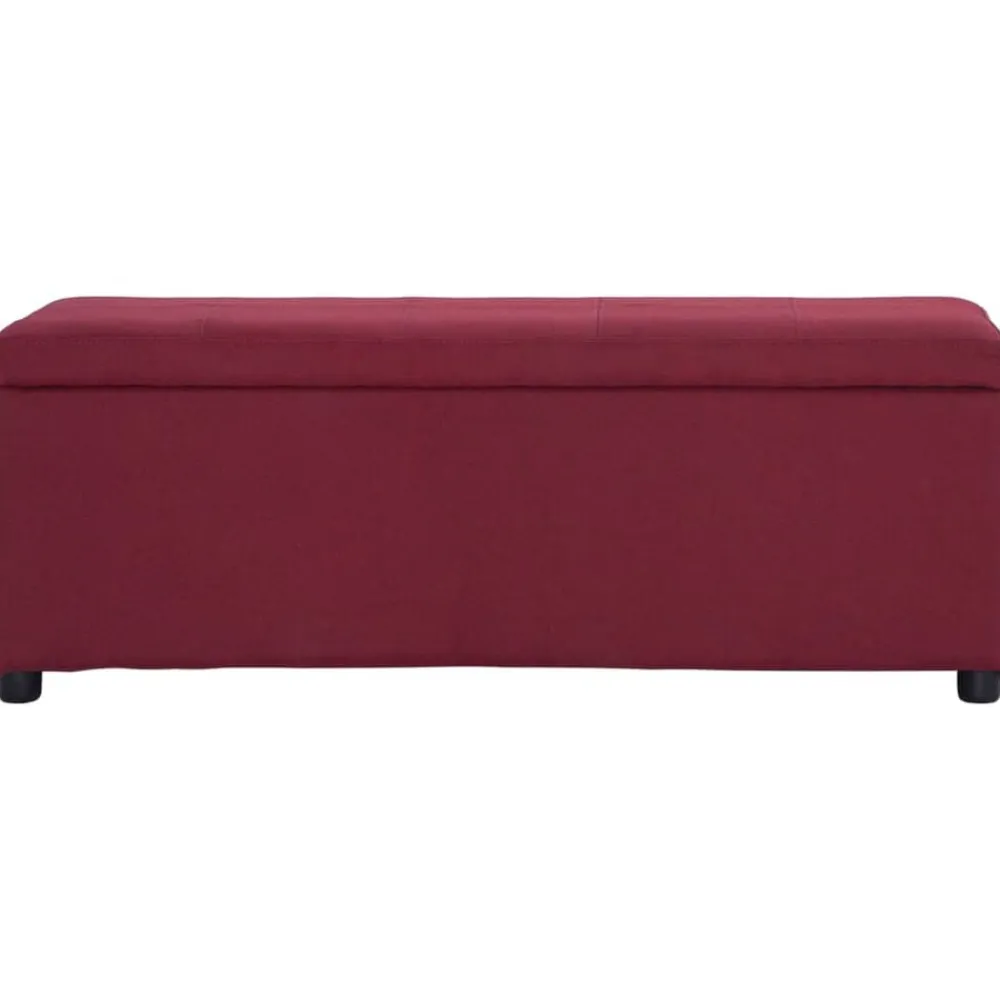 vidaXL Bancos-Banco con espacio de almacenaje 116 cm poliéster rojo vino