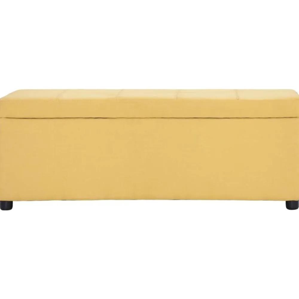 vidaXL Banco con espacio de almacenaje 116 cm poliéster Amarillo Best