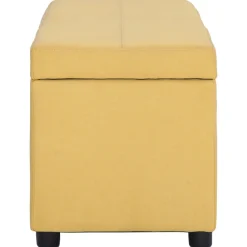 vidaXL Banco con espacio de almacenaje 116 cm poliéster Amarillo Best