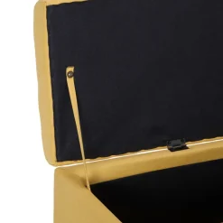 vidaXL Banco con espacio de almacenaje 116 cm poliéster Amarillo Best