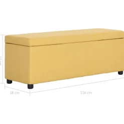 vidaXL Banco con espacio de almacenaje 116 cm poliéster Amarillo Best
