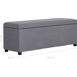 vidaXL Bancos-Banco con espacio de almacenaje 116 cm poliéster