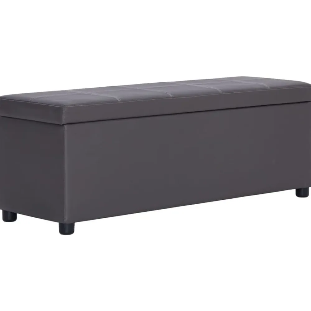 vidaXL Bancos-Banco con espacio de almacenaje 116 cm cuero sintético